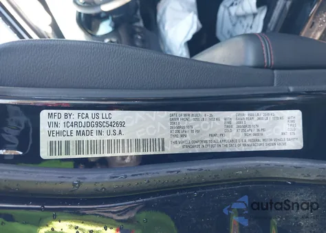 2025 Dodge Durango Gt from USA, damaged, VIN 1C4RDJDG7SC555991